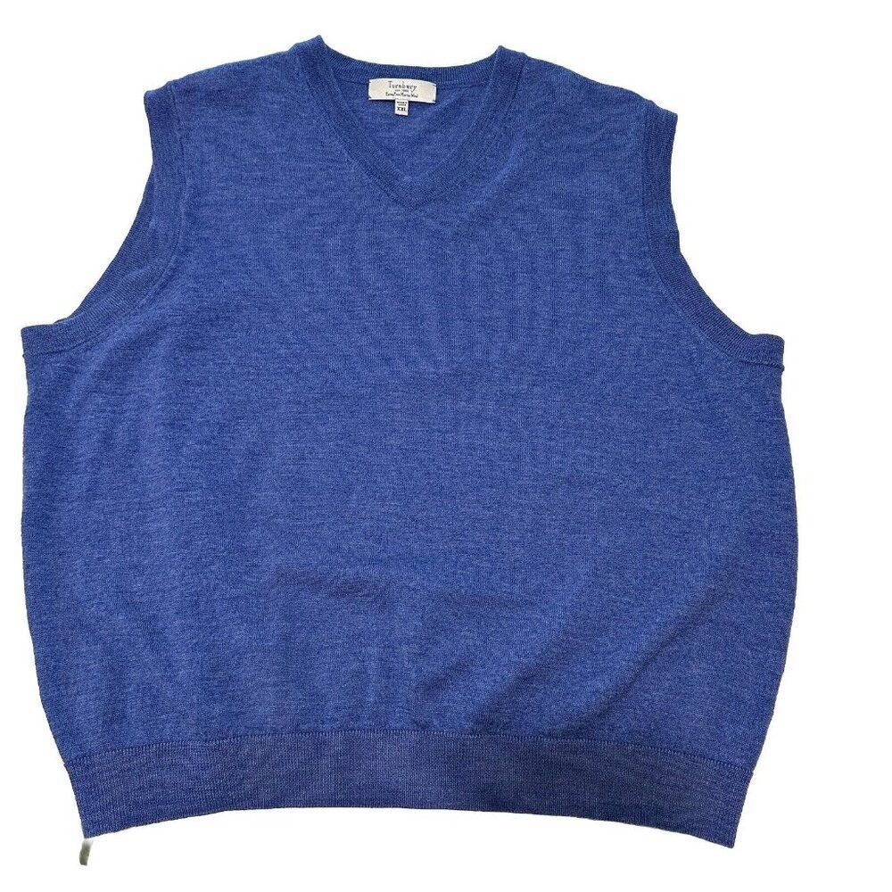 Turnbury 100% Extra Fine Merino Wool Sweater Vest Men’s Size XXL Blue